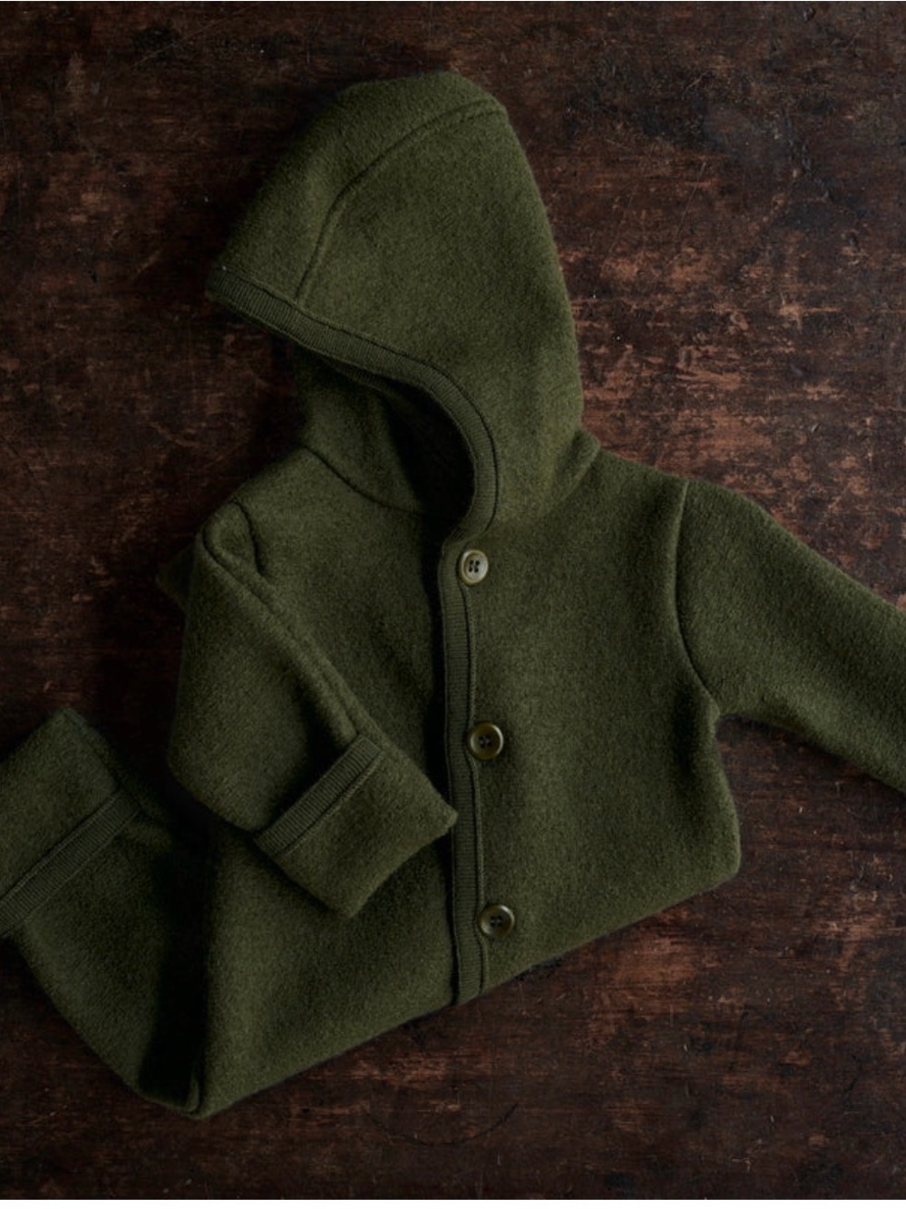 Disana Kids Boiled Merino Wool Overall - Olive